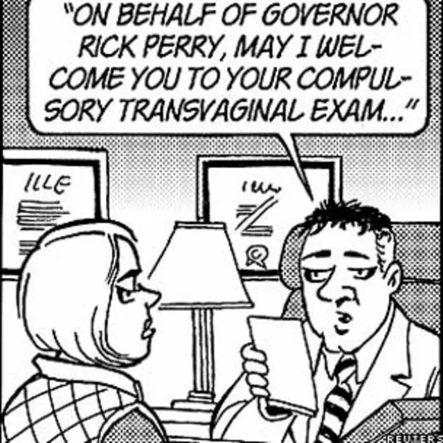 Um dos quadrinhos de tira relacionada à lei antiaborto, criado por Garry Trudeau (Reuters)