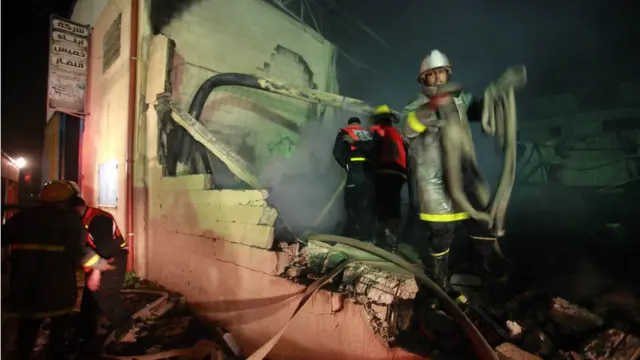 Petugas pemadam kebakaran di Gaza