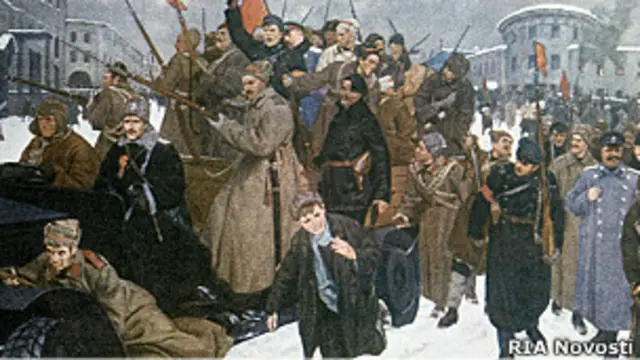 Репродукция картины художника Владимира Кузнецова "Февральская революция". 1926 год.