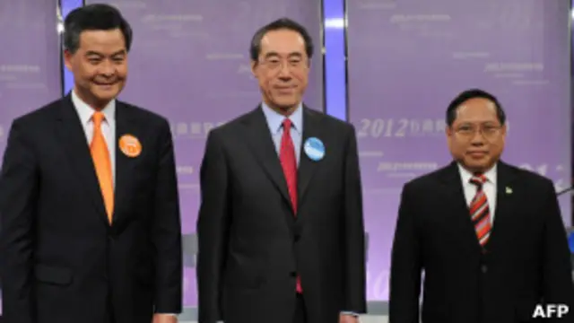 梁振英、唐英年、何俊仁