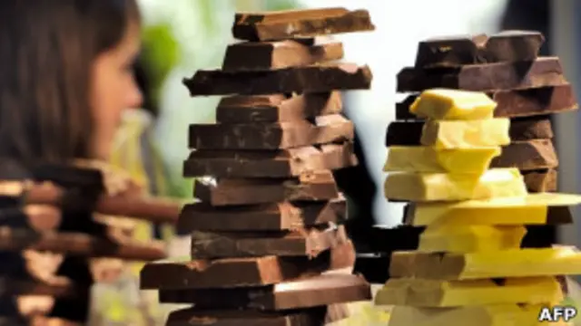 Шоколадные батончики на "шоколадной ярмарке" в Лилле