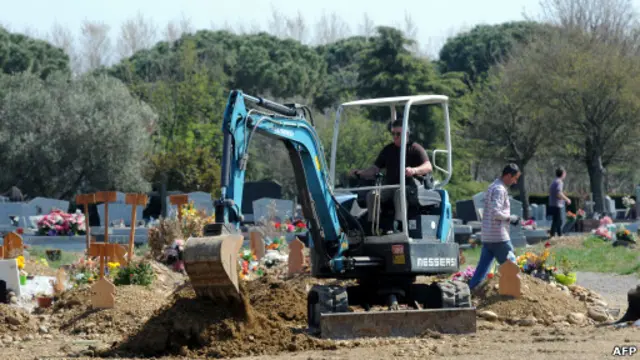 Persiapan pemakaman di Cornebarrieu
