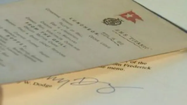 منوی غذا در تایتانیک