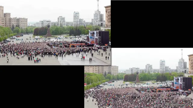 Харьковская площадь во время литургии