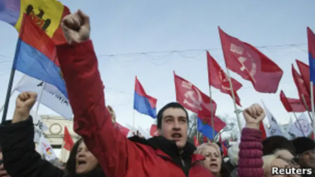 Акции протеста коммунистов в Молдавии. 