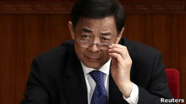 薄熙来在中国全国政协会议开幕式上托眼镜（3/3/2012）