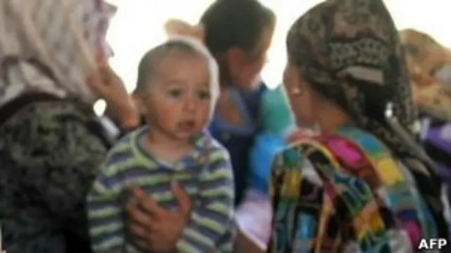 Özbek kadınlar ve çocuk