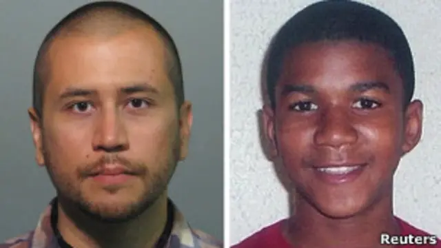 Слева Джордж Циммерман, справа Трейвон Мартин