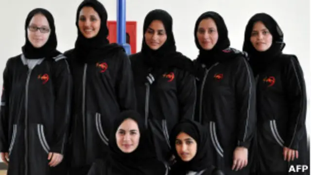 Time de basquete Jeddah United. | Foto: AFP