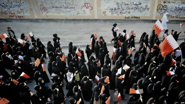 Unjuk rasa di ibukota Bahrain, Manama, 18 April 2012