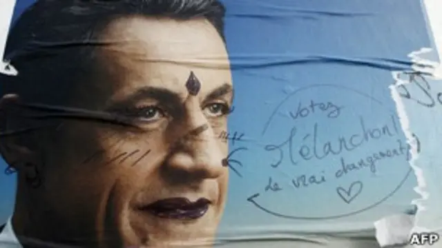 Cartaz depreciativo de Sarkozy