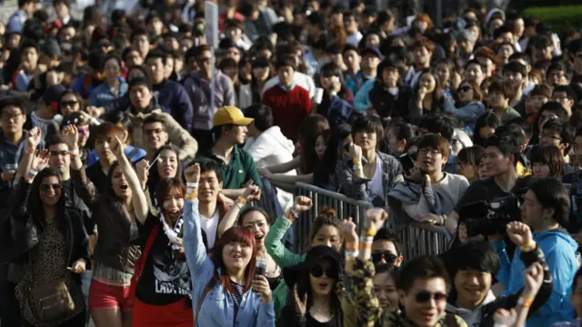 Lady Gaga 的演唱会，吸引了不少韩国歌迷观赏。