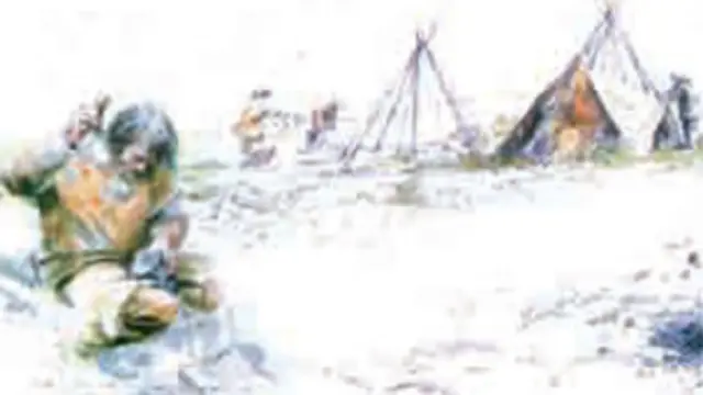 تصویر بازسازی شده از سکونتگاه نئاندرتال ها در عصر پارینه سنگی