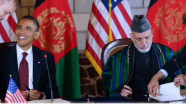 ولسمشر کرزي او ولسمشر اوباما تير کال د ستراتيژيکو اړیکو سند لاسلیک کړ