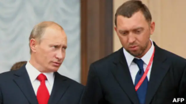 Президент России Владимир Путин и российский олигарх Олег Дерипаска