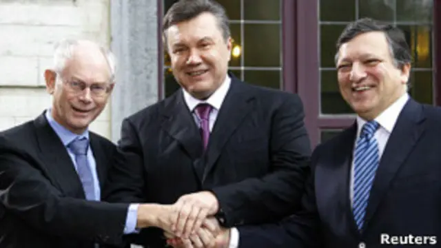 Віктор Янукович та керівники Євросоюзу 