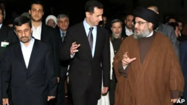 Ahmadinejad, Al Asad y Nasrallah