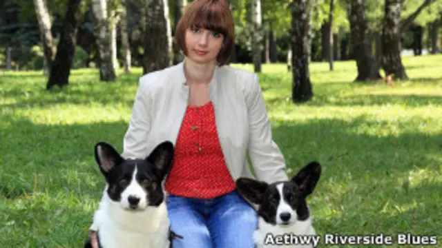 Кинолог Наталья Майорова со своими питомцами 