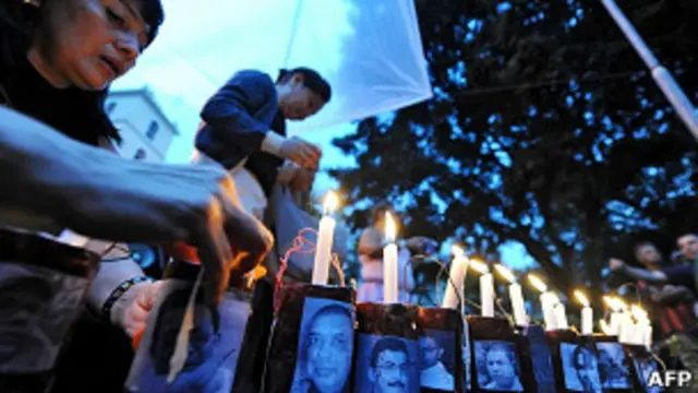 Una protesta por el asesinato de periodistas en Honduras en el año 2012.