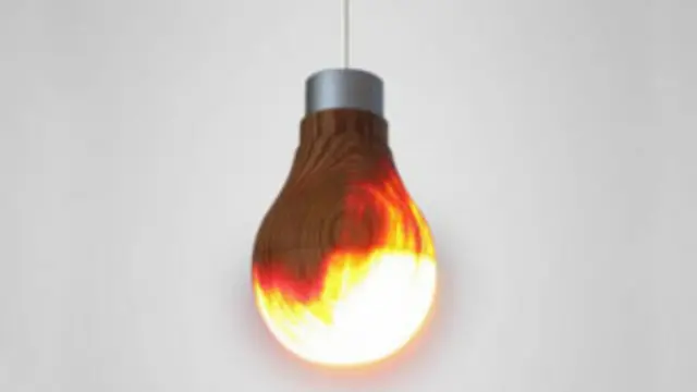 Wooden light bulb