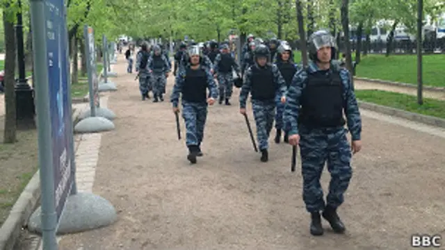 ОМОН на Тверском бульваре 7 мая