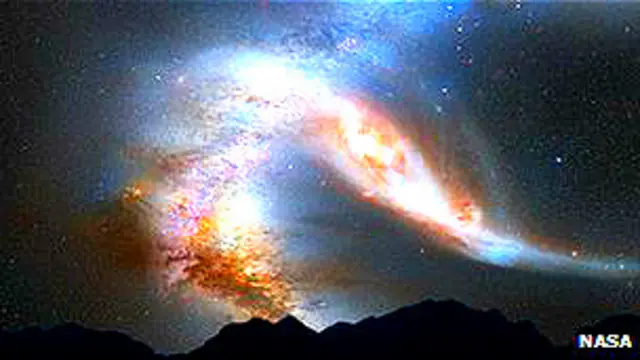 Ilustración de la NASA muestra el impacto y la distorción en Andrómeda y la Vía Láctea tras la colisión de las galaxias