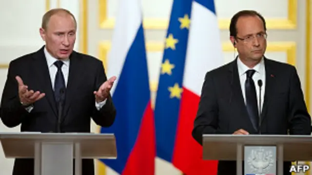 Vladimir Putin dan Francois Hollande
