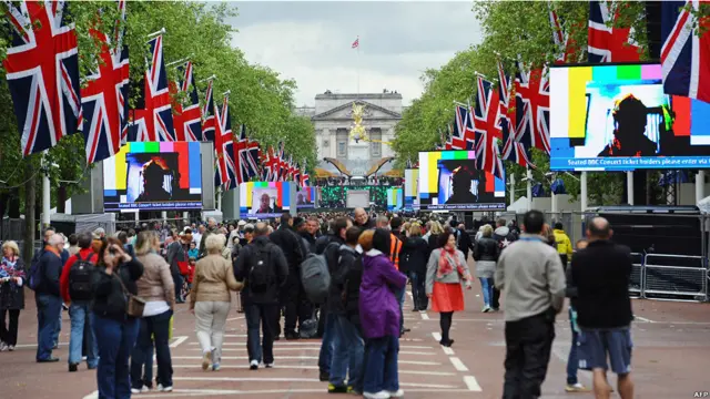 Гигантские экраны на Мэлл.