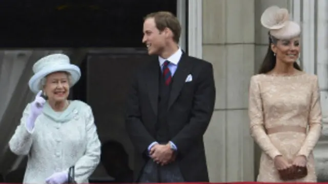 Los duques de Cambridge y la reina