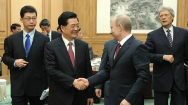 Lãnh đạo Nga - Trung trong buổi lễ ký thỏa thuận hợp tác