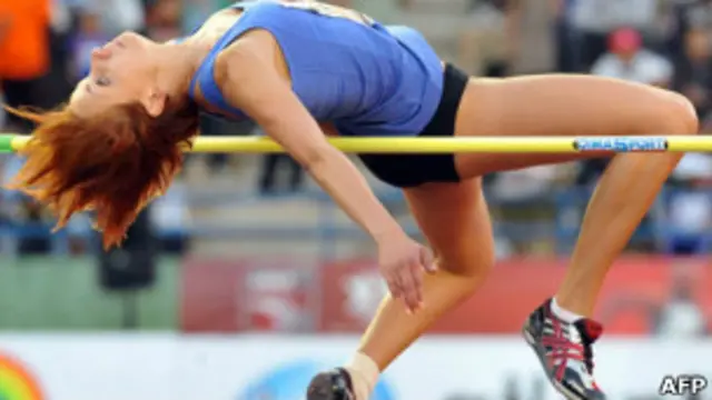 An athlete doing the high jump
