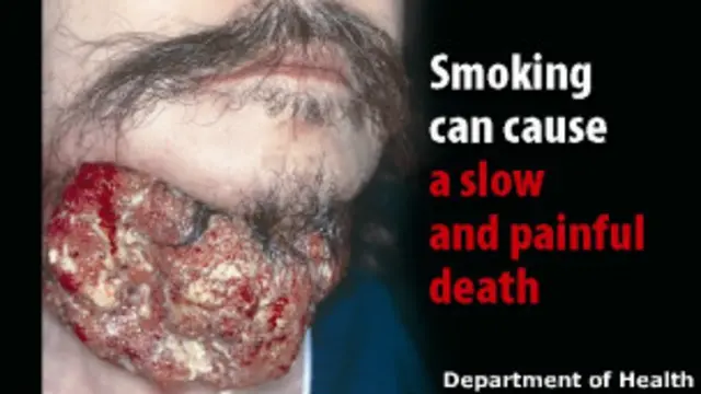 印有图标警示的香烟包装。