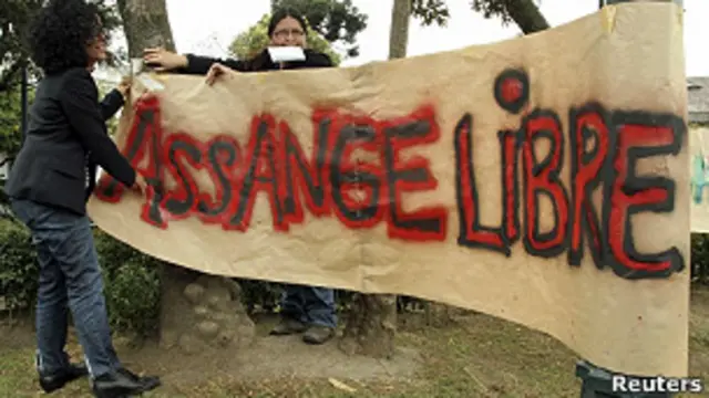 Protestas a favor de Julian Assange