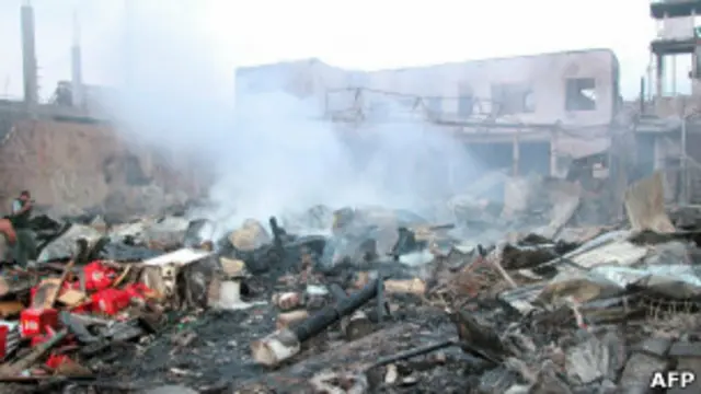 Кадр с места взрыва на Бали