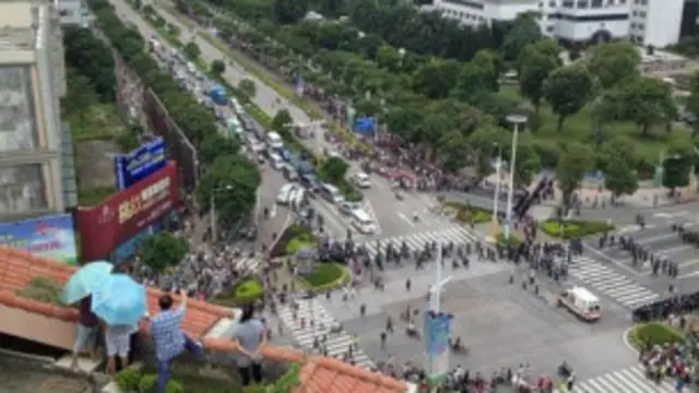 中山沙溪群体事件（互联网图片）