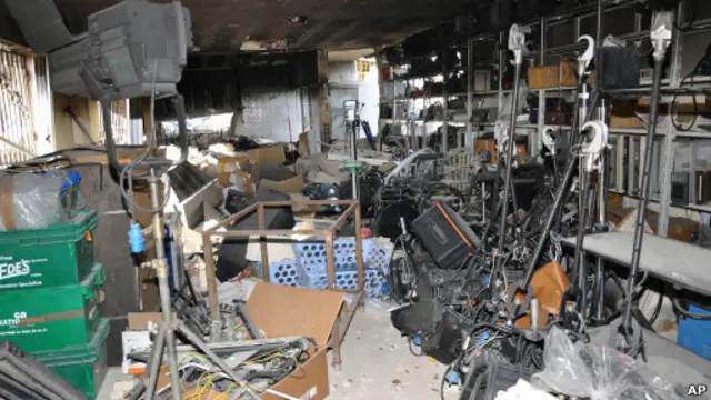 Stasiun TV propemerintah Suriah yang diserang