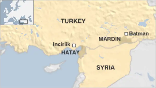 Bản đồ biên giới Thổ Nhĩ Kỳ và Syria