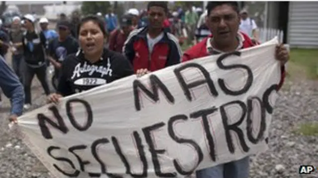 Protesta contra secuestros en México