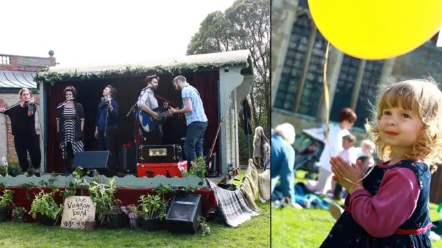 这个两岁半可爱的小女孩随着乐队的表演翩翩起舞。