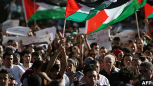 تظاهرات در رام‌الله علیه تشکیلات خودگردان فلسطینی