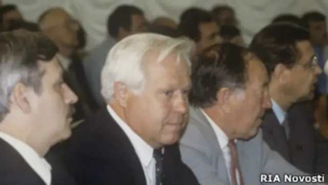 Представитель стороны КПСС Валентин Купцов на слушаниях в Конституционном суде РФ, 1992 г.