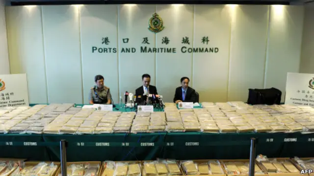Kokain yang disita di Hong Kong