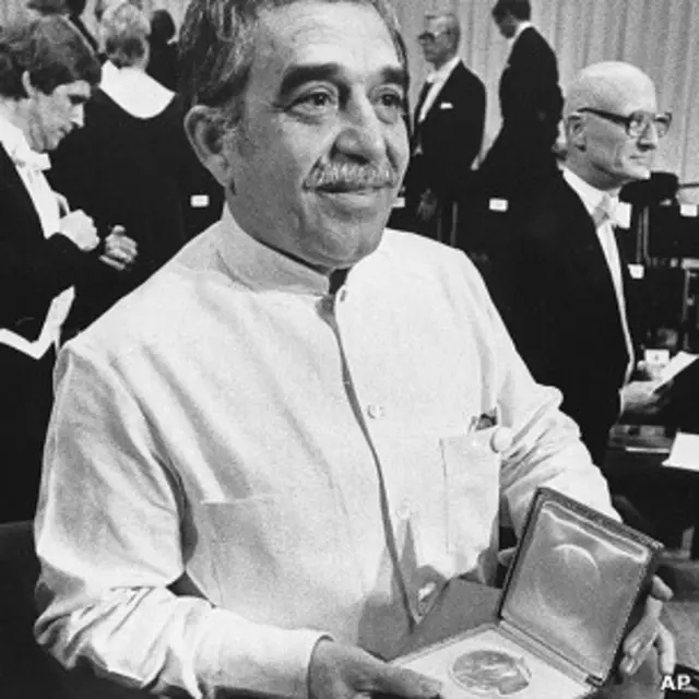 马尔克斯于1982年10月诺贝尔文学奖颁奖典礼