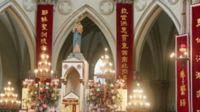 去年7月，中國天主教愛國會在上海聖依納爵主教座堂為馬達欽祝聖（資料照片）