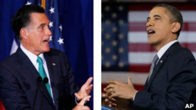 Mitt Romney (trái) đang dẫn trước Tổng thống Obama về tiền quyên góp