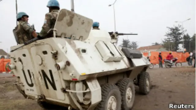 Des Casques bleus de la Monusco à Goma.