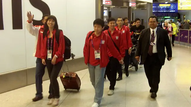 Atlet Indonesia tiba di Heathrow