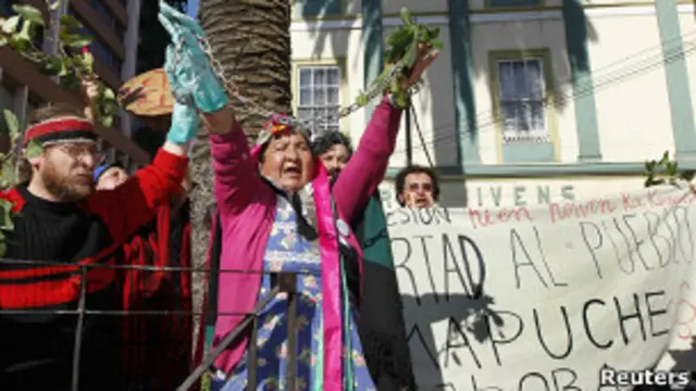 Protesta de mapuches en Valparaíso