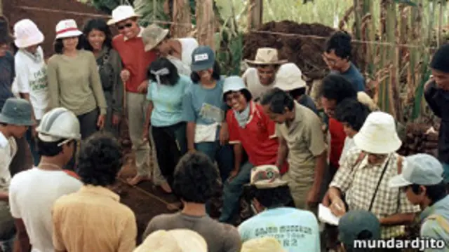 Bersama mahasiswanya, Mundardjito mengajak mereka terjun ke lapangan secara langsung.