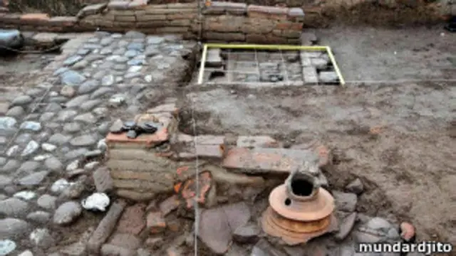 Salah-satu temuan penting di situs bekas kota peninggalan Kerajaan Majapahit, di Mojokerto, Jatim.